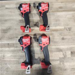HOUSTON LOCATION - AS-IS (4) Milwaukee M18 FUEL 18V Lithium-Ion Brushless Cordless 1/4 in. Hex Impact Driver (Tool-Only)