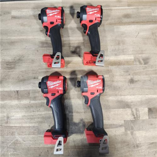 HOUSTON LOCATION - AS-IS (4) Milwaukee M18 FUEL 18V Lithium-Ion Brushless Cordless 1/4 in. Hex Impact Driver (Tool-Only)