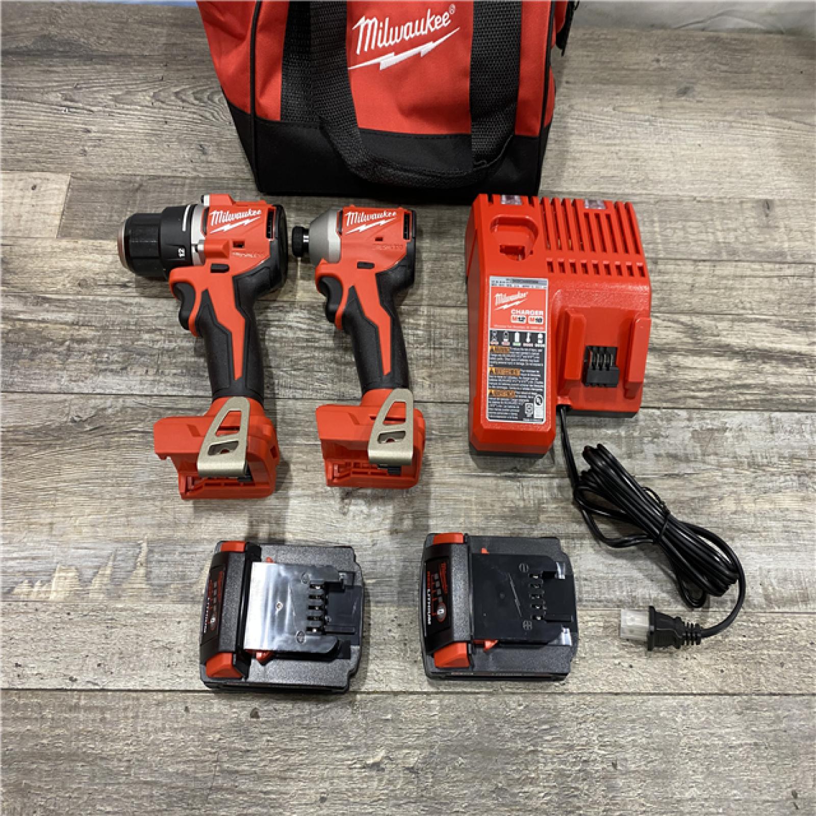 AS-IS Milwaukee 18V Lithium-Ion Brushless Cordless Compact Drill/Impact Combo Kit