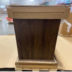 DALLAS LOCATION - Home Decorators Collection Doveton 60 in. Double Sink Dark Walnut Bath Vanity with White Engineered Marble Top (Assembled)