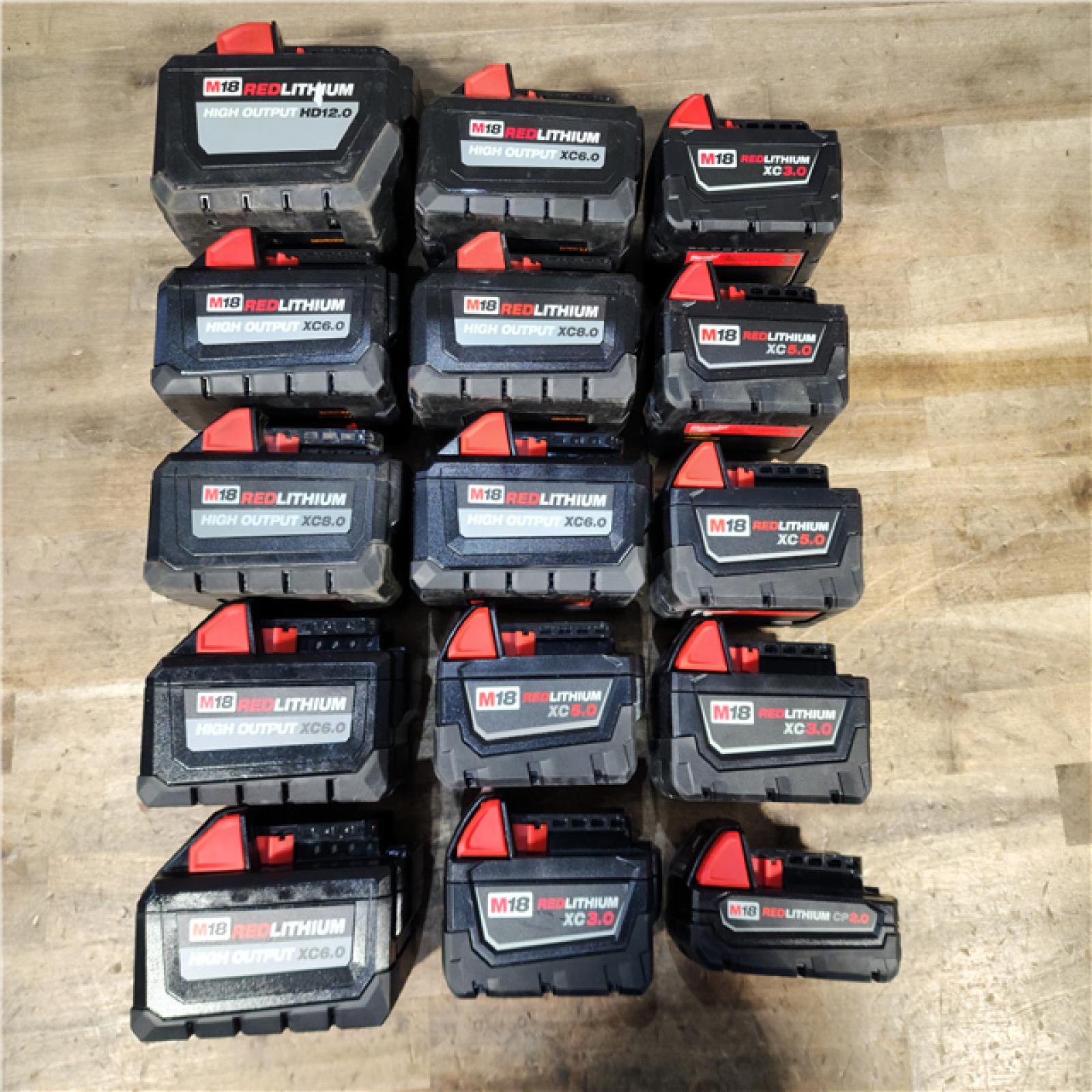 HOUSTON LOCATION - AS-IS MILWAUKEE BATTERY PACK QTY - 15