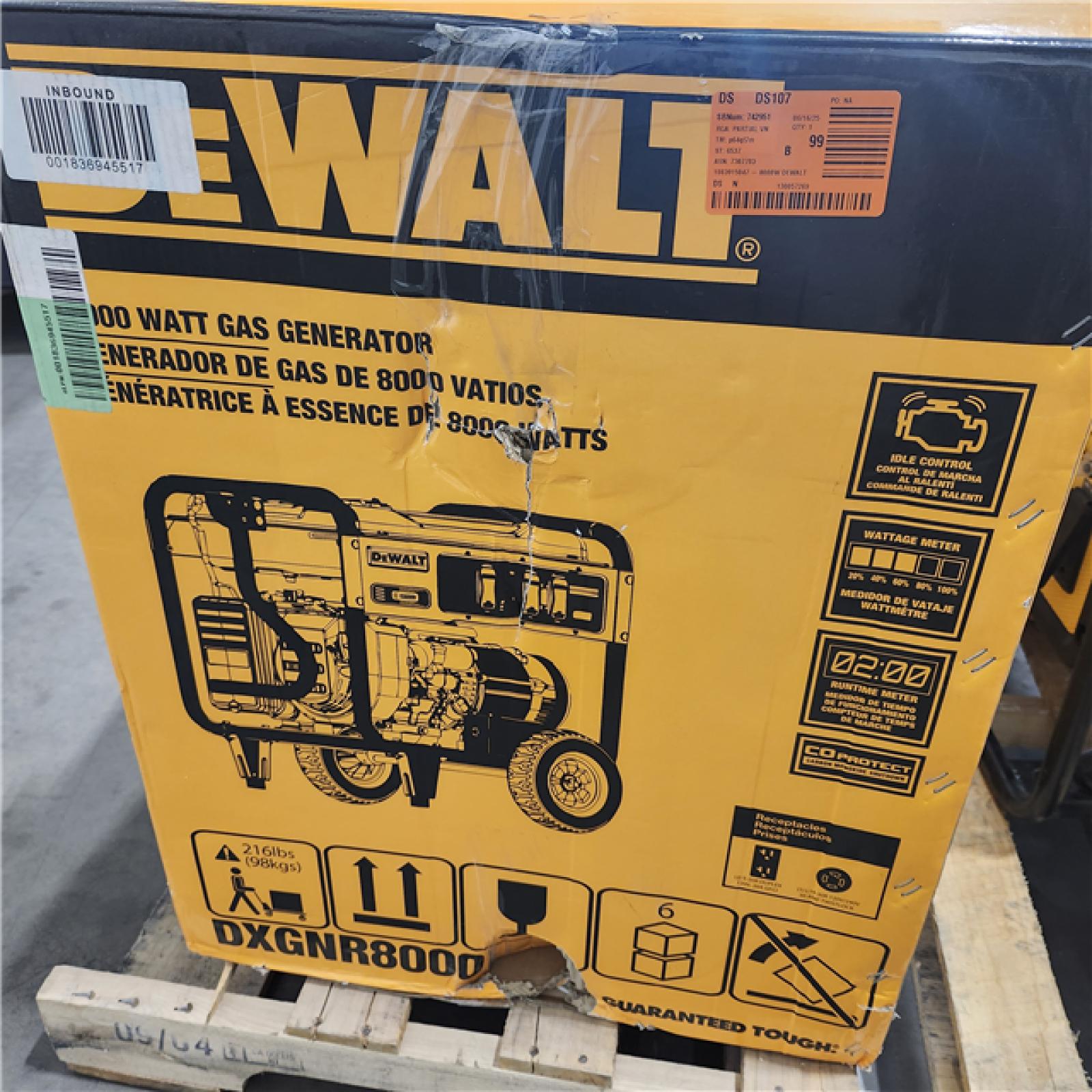 Dallas Location - As-Is DEWALT 10000 / 8000-Watt Gas Powered Portable Generator