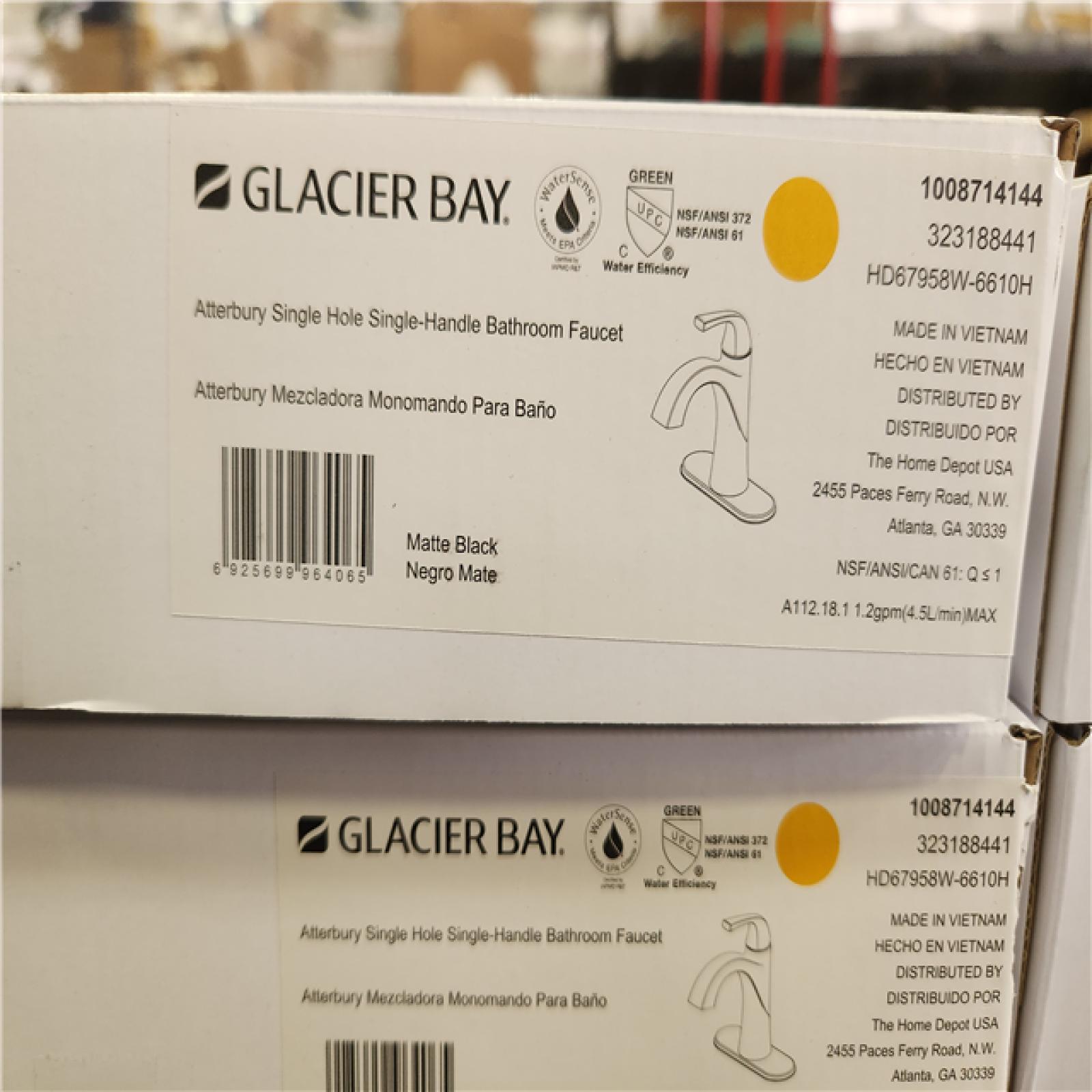 Phoenix NEW Glacier Bay Atterbury Single Hole Single-Handle High-Arc Bathroom Faucet in Matte Black Pallet (42-Faucet) RV: $4 578