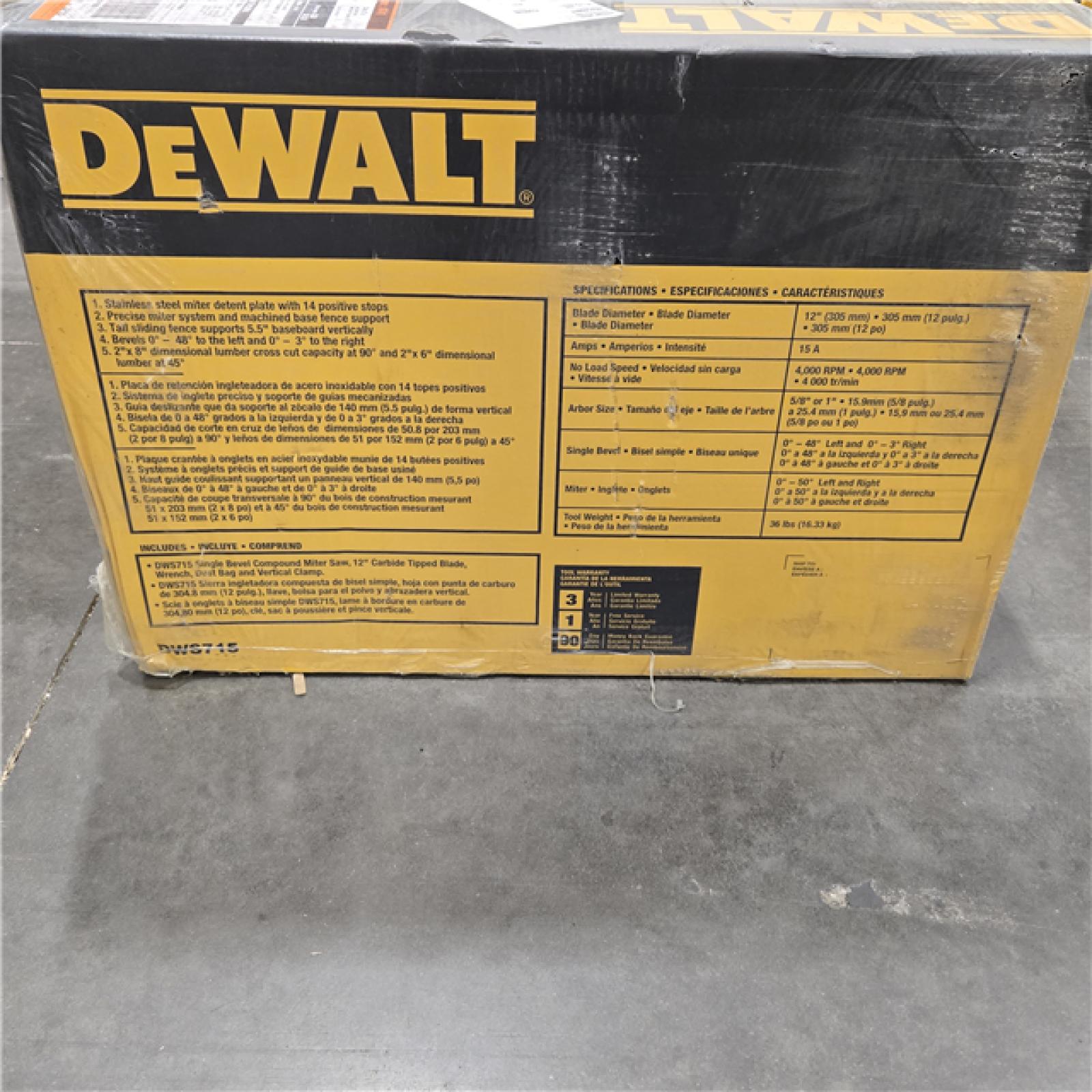 NEW! - 15 Amp Corded 12 in. Single Bevel Compound Miter Saw