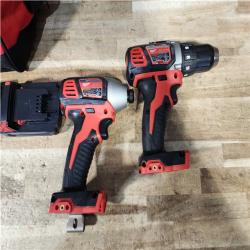 HOUSTON LOCATION - AS - IS Milwaukee 18V Lithium-Ion Cordless Drill Driver/Impact Driver Combo Kit