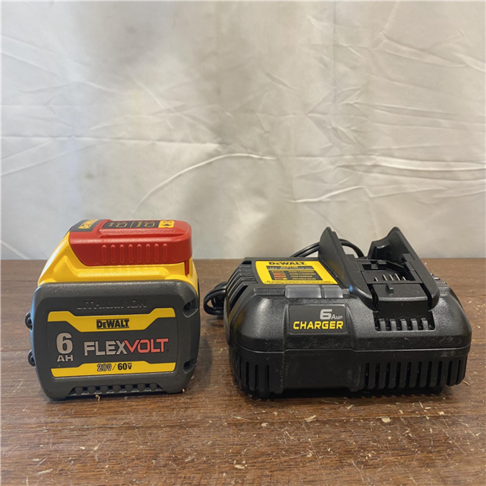 AS-IS DEWALT FLEXVOLT 20V/60V MAX Lithium-Ion 6.0Ah Battery Pack with 6 Amp Output Charger