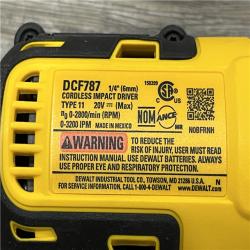 AS-IS DEWALT 20V MAX Lithium-Ion Brushless Cordless 1/4 in. Impact Driver Kit