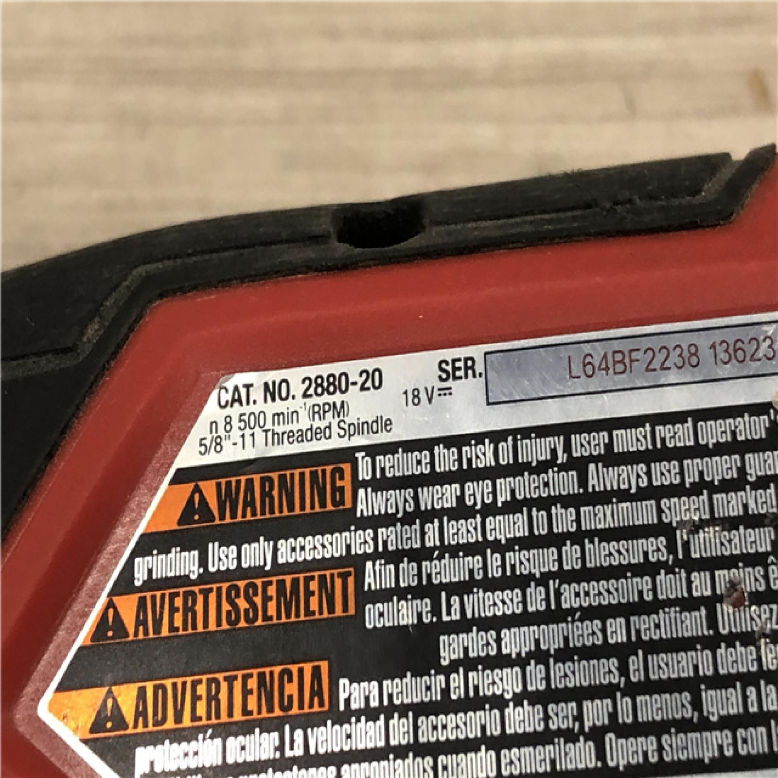 AS-IS Milwaukee 2880-20 FUEL 18-Volt Lithium-Ion Cordless 4-1/2 in./5 in. Grinder (Tool-Only)