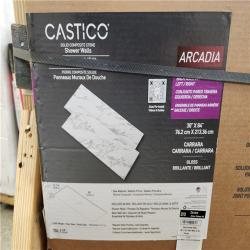 Phoenix Location NEW CASTICO Carrara 32 in. x 60 in. x 84 in. Solid Composite Stone Alcove Shower Kit with Walls