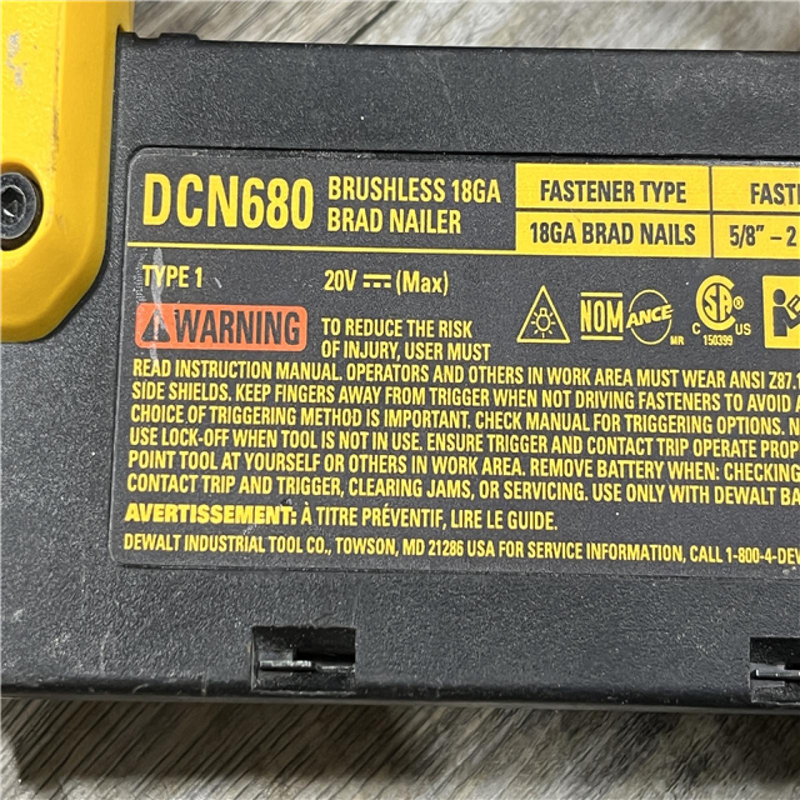 AS-IS DEWALT 20V MAX XR Lithium-Ion Electric Cordless 18-Gauge Brad Nailer (Tool Only)