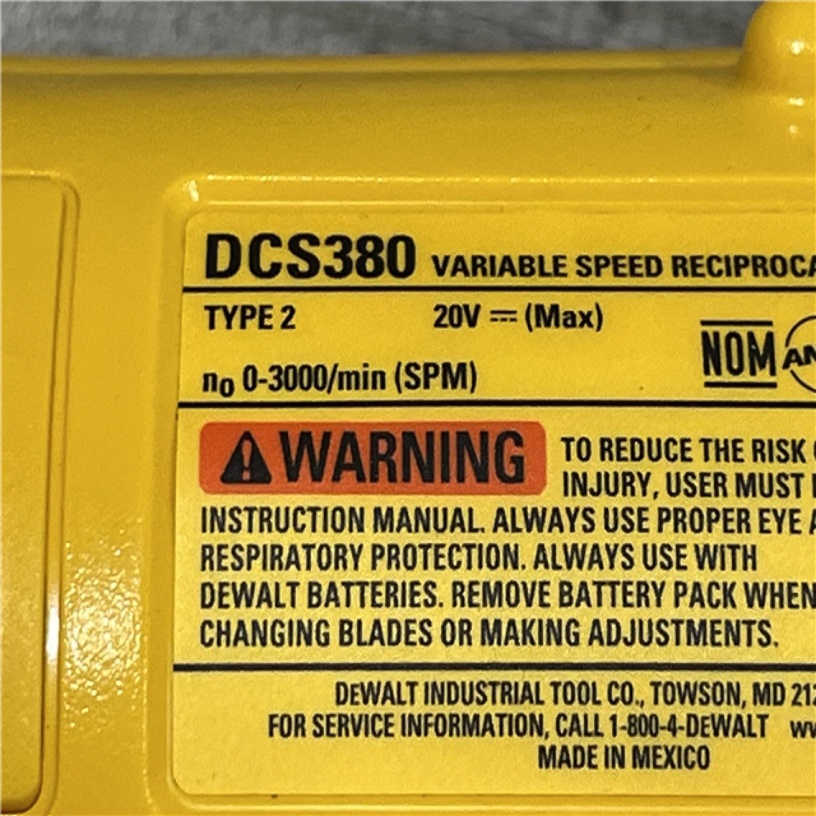 AS-IS DEWALT 20V MAX Cordless Reciprocating Saw (Tool Only)