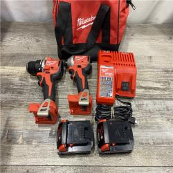 AS-IS Milwaukee 18V Lithium-Ion Brushless Cordless Compact Drill/Impact Combo Kit