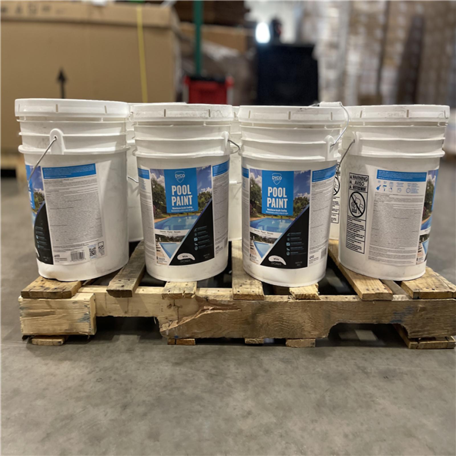 DALLAS LOCATION - DALLAS LOCATION -Dyco Pool Paint 5 Gal. 3150 White Semi-Gloss Acrylic Exterior Paint PALLET- (10 UNITS)