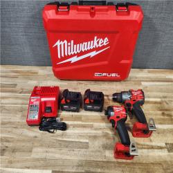 HOUSTON LOCATION - AS - IS Milwaukee FUEL 18V Lithium-Ion Brushless Cordless Hammer Drill and Impact Driver Combo Kit
