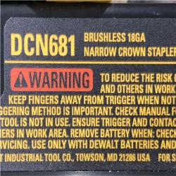 AS-IS DEWALT Cordless 18-Gauge Narrow Crown Stapler (Tool Only)