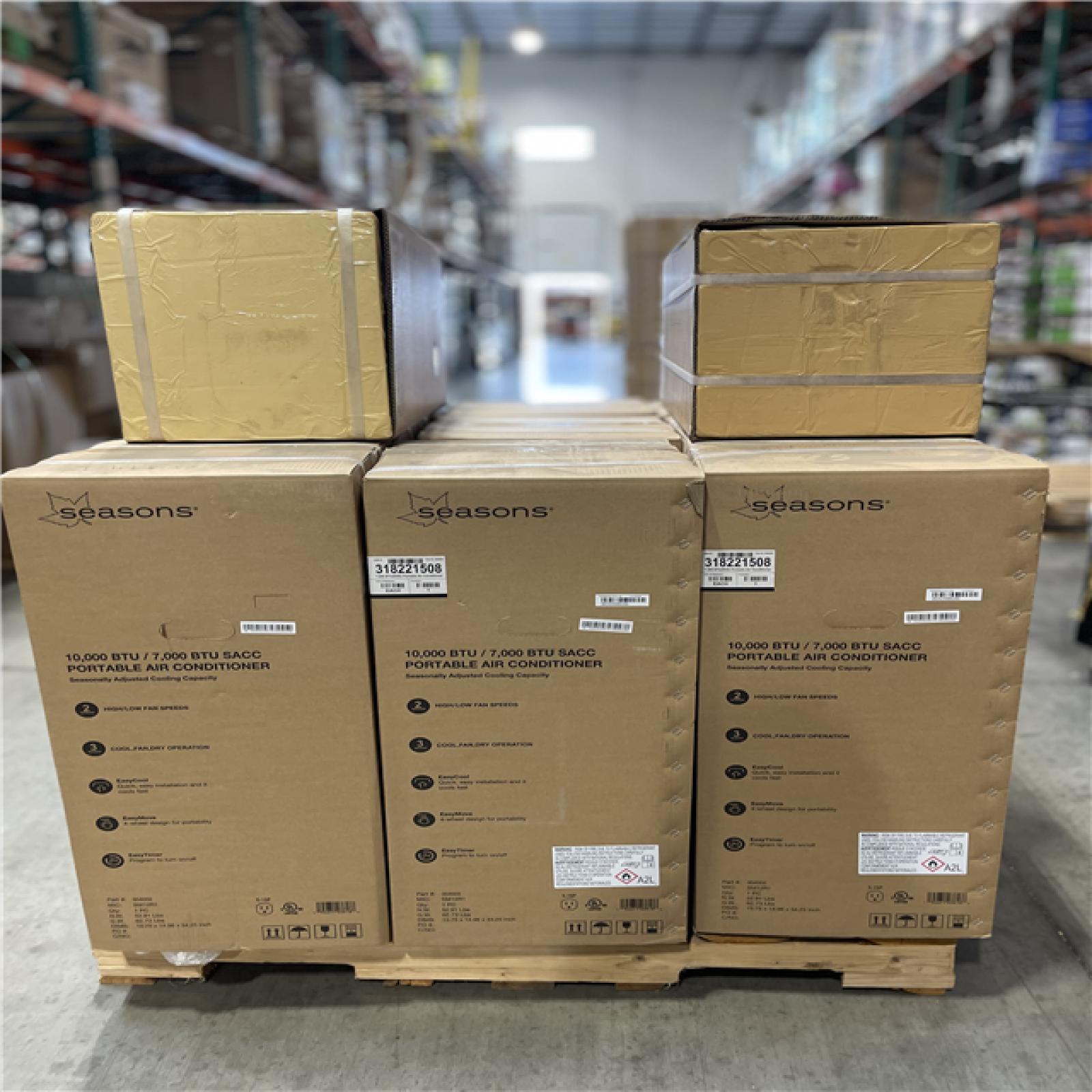 DALLAS LOCATION-NEW! SEASONS Portable 10000 BTU Air Conditioner PALLET (11 UNITS)