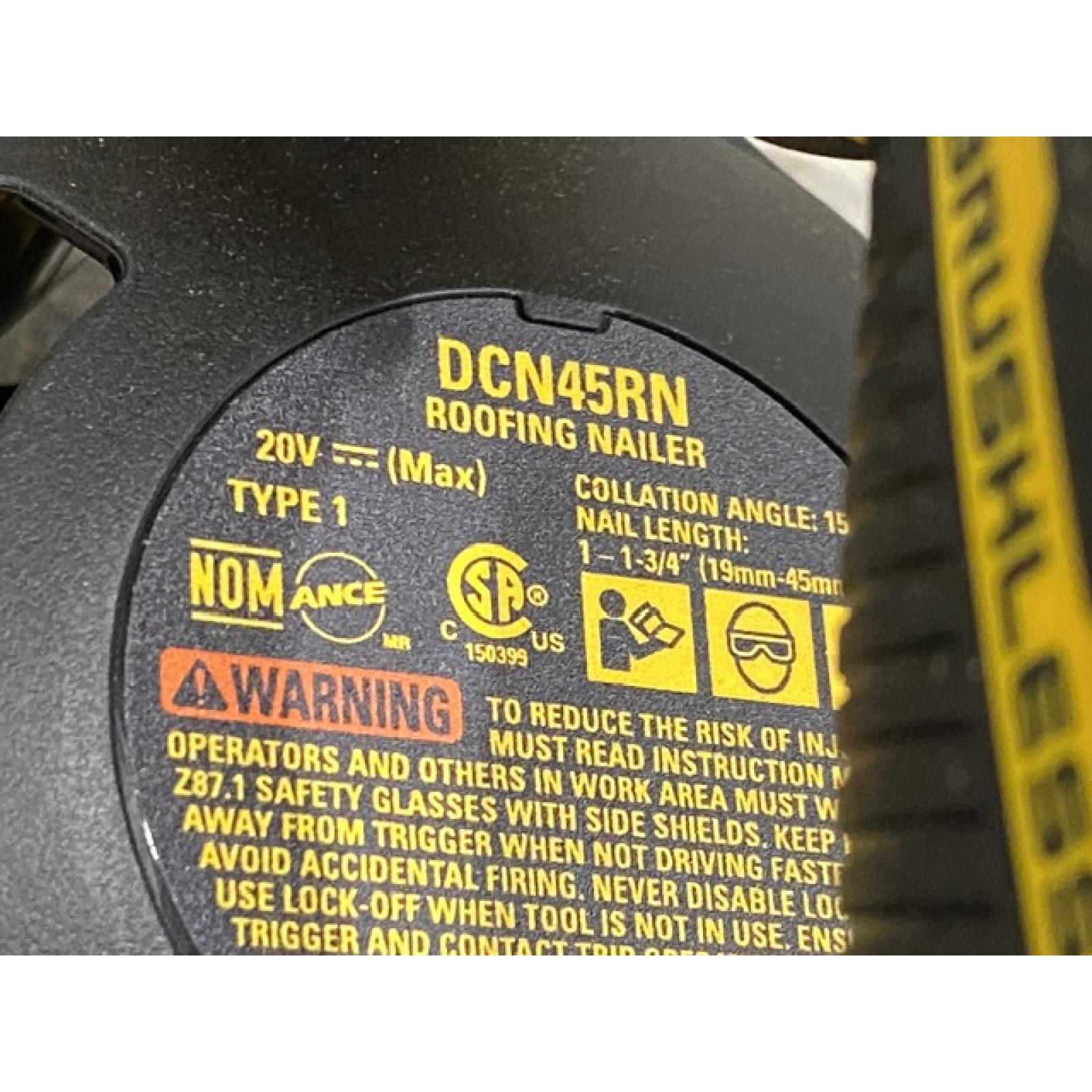 AS-IS DEWALT 20V MAX 15-Degree Electric Cordless Roofing Nailer (Tool Only)