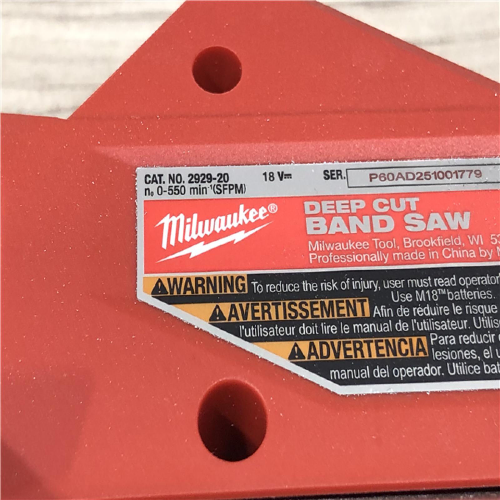 AS-IS Milwaukee FUEL 18V Lithium-Ion Cordless Deep Cut Band Saw (Tool-Only)