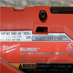 AS-IS Milwaukee FUEL SURGE 12V Lithium-Ion Brushless Cordless 1/4 in. Hex Impact Driver Compact Kit