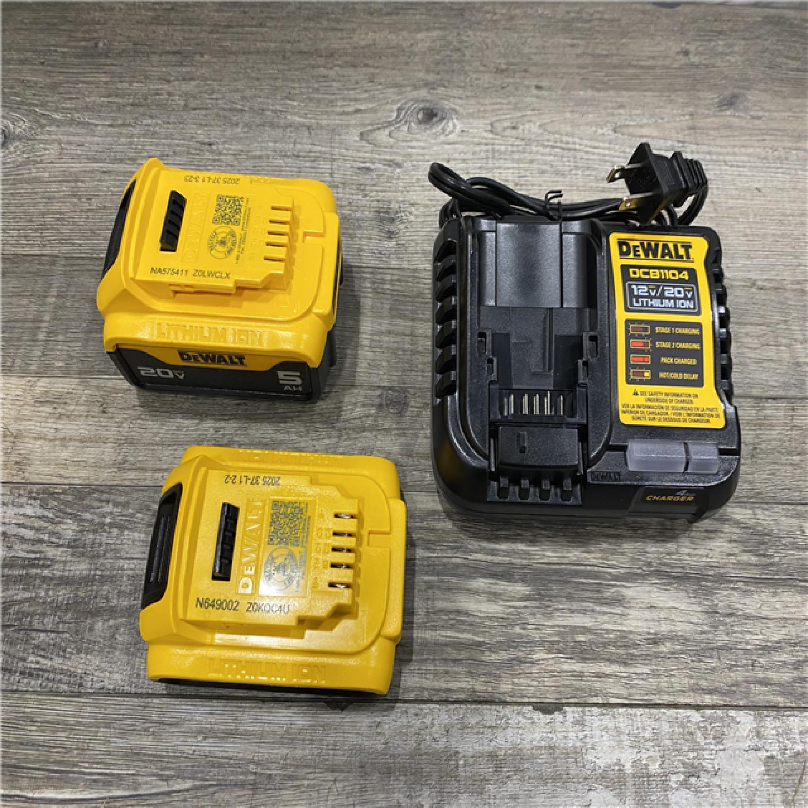AS-IS DEWALT 20V MAX Lithium-Ion Battery Kit with 5.0Ah and 2.0Ah Battery and Charger