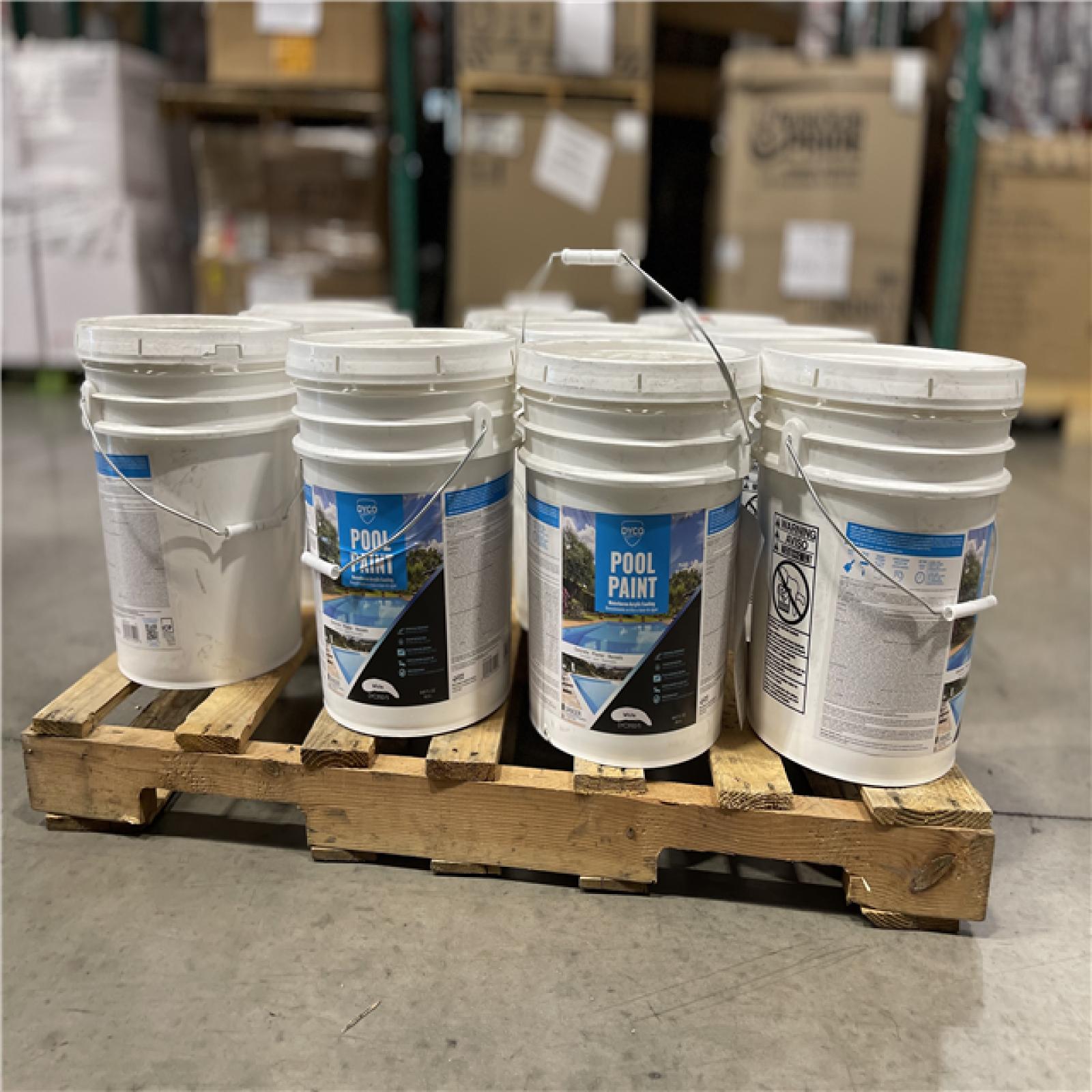 DALLAS LOCATION -DALLAS LOCATION -Dyco Pool Paint 5 Gal. 3150 White Semi-Gloss Acrylic Exterior Paint PALLET- (10 UNITS)