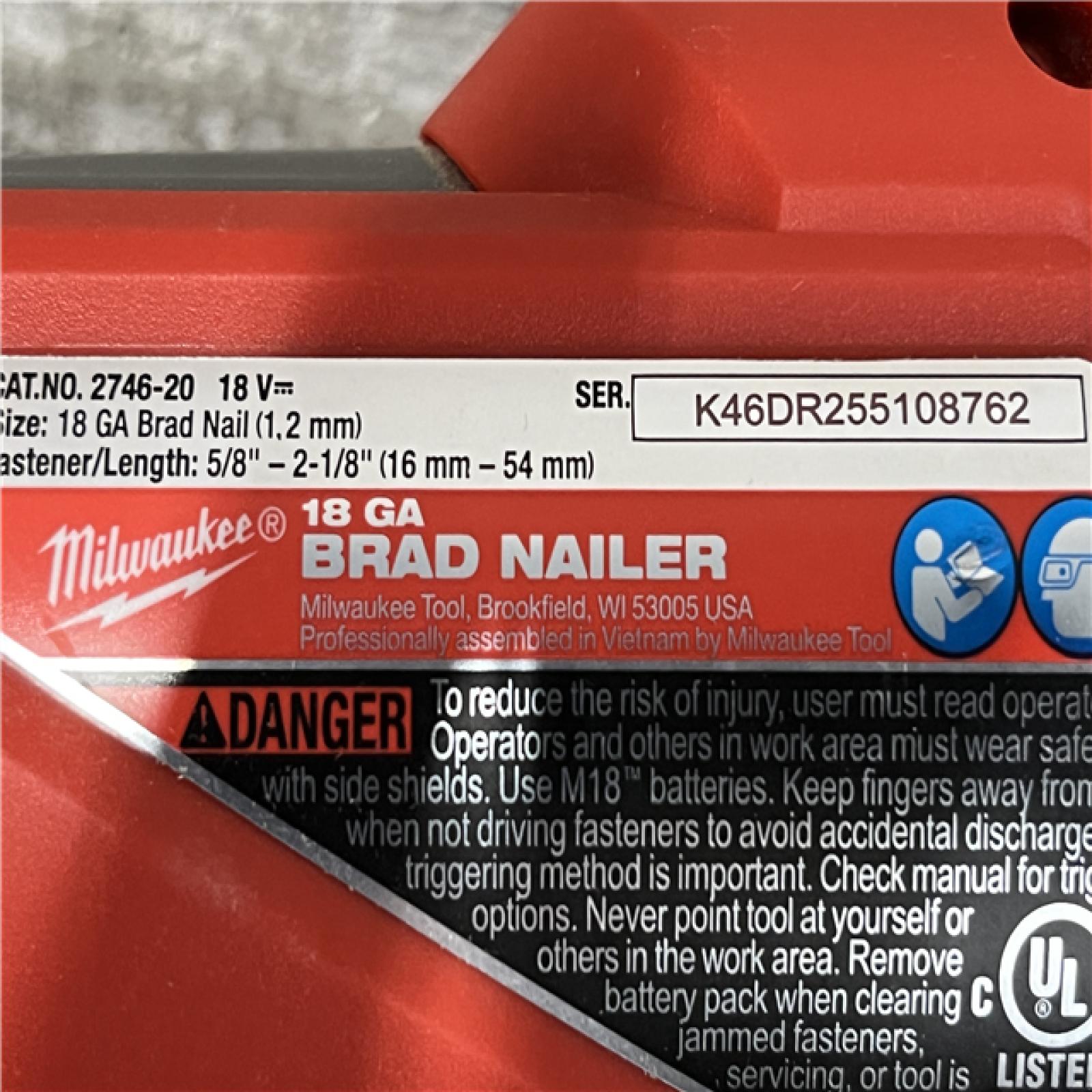 AS-IS Milwaukee FUEL 18-Volt Lithium-Ion Brushless Cordless Gen II 18-Gauge Brad Nailer (Tool-Only)