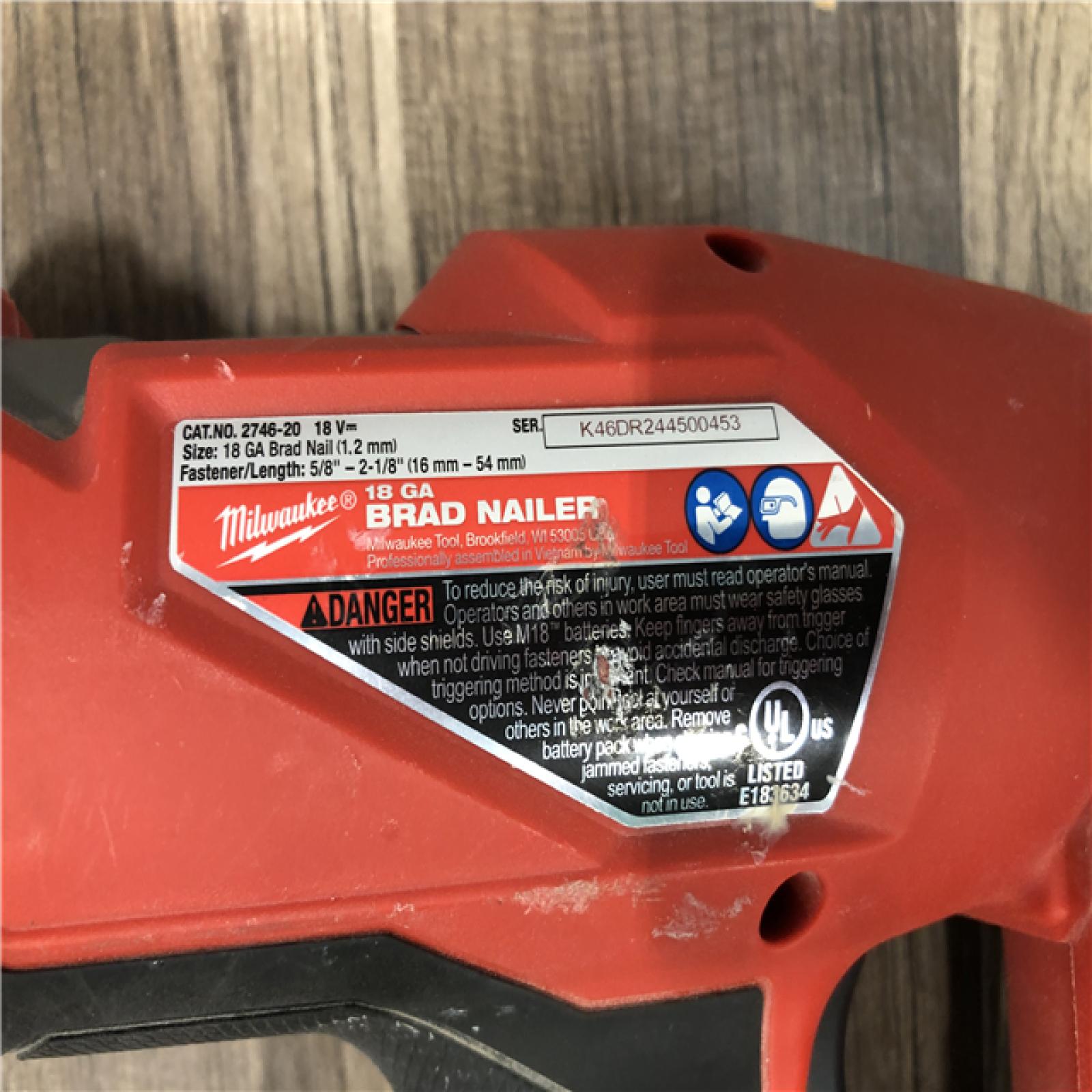 AS-IS Milwaukee FUEL 18-Volt Lithium-Ion Brushless Cordless Gen II 18-Gauge Brad Nailer (Tool-Only)