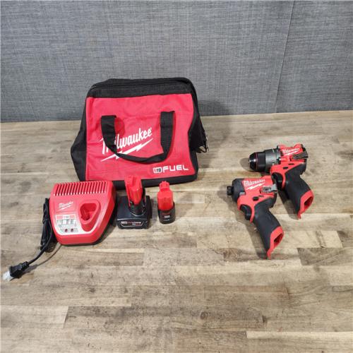 HOUSTON LOCATION - AS-IS Milwaukee 3497-22 12V Brushless Hammer Drill and Impact Driver Combo Kit