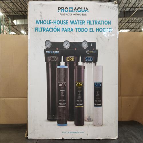 Phoenix NEW PRO+AQUA Pro Aqua ELITE Whole House Water Filter 3 Stage Well Water Filtration System with Gauges  PR Button  1 Ports  Filter Set