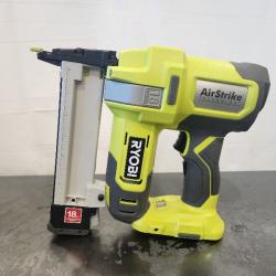 AS-IS- RYOBI ONE+ 18V 18-Gauge Cordless AirStrike Narrow Crown Stapler (Tool Only)