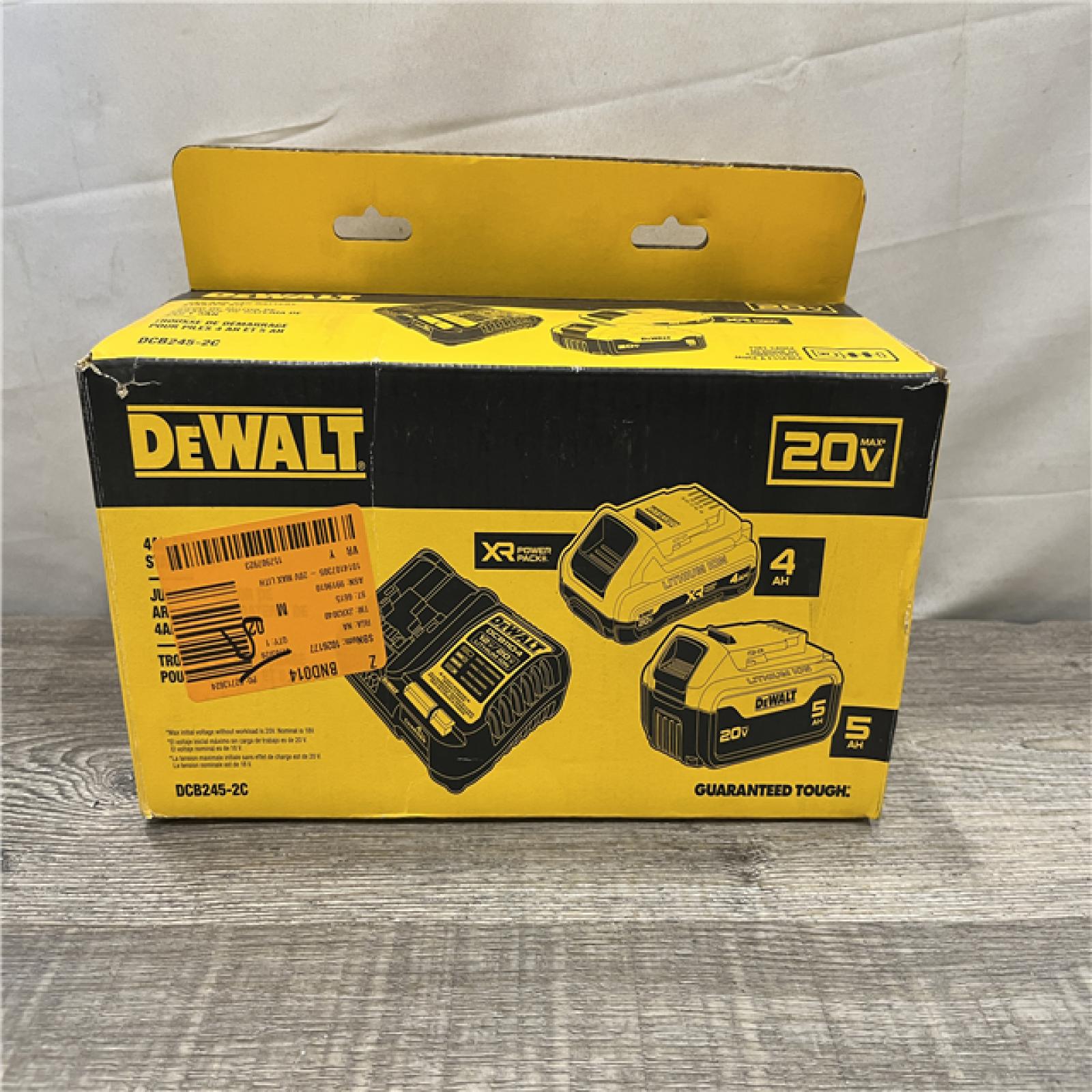 NEW - DEWALT 20V MAX Lithium-Ion Starter Kit with 4.0 Ah and 5.0 Ah Batteries and Charger