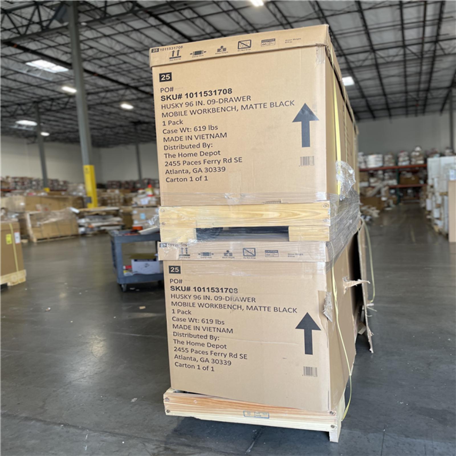 DALLAS LOCATION - AS-IS HUSKY 96IN 09-DRAWER MOBILE WORKBENCH MATTEBLACK -(2 UNITS)