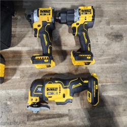 HOUSTON LOCATION - AS-IS (APPEARS LIKE NEW) DeWalt 20V MAX Lithium-Ion Cordless 3-Tool Combo Kit with (2) FLEXVOLT 6.0 Ah Batteries and Charger