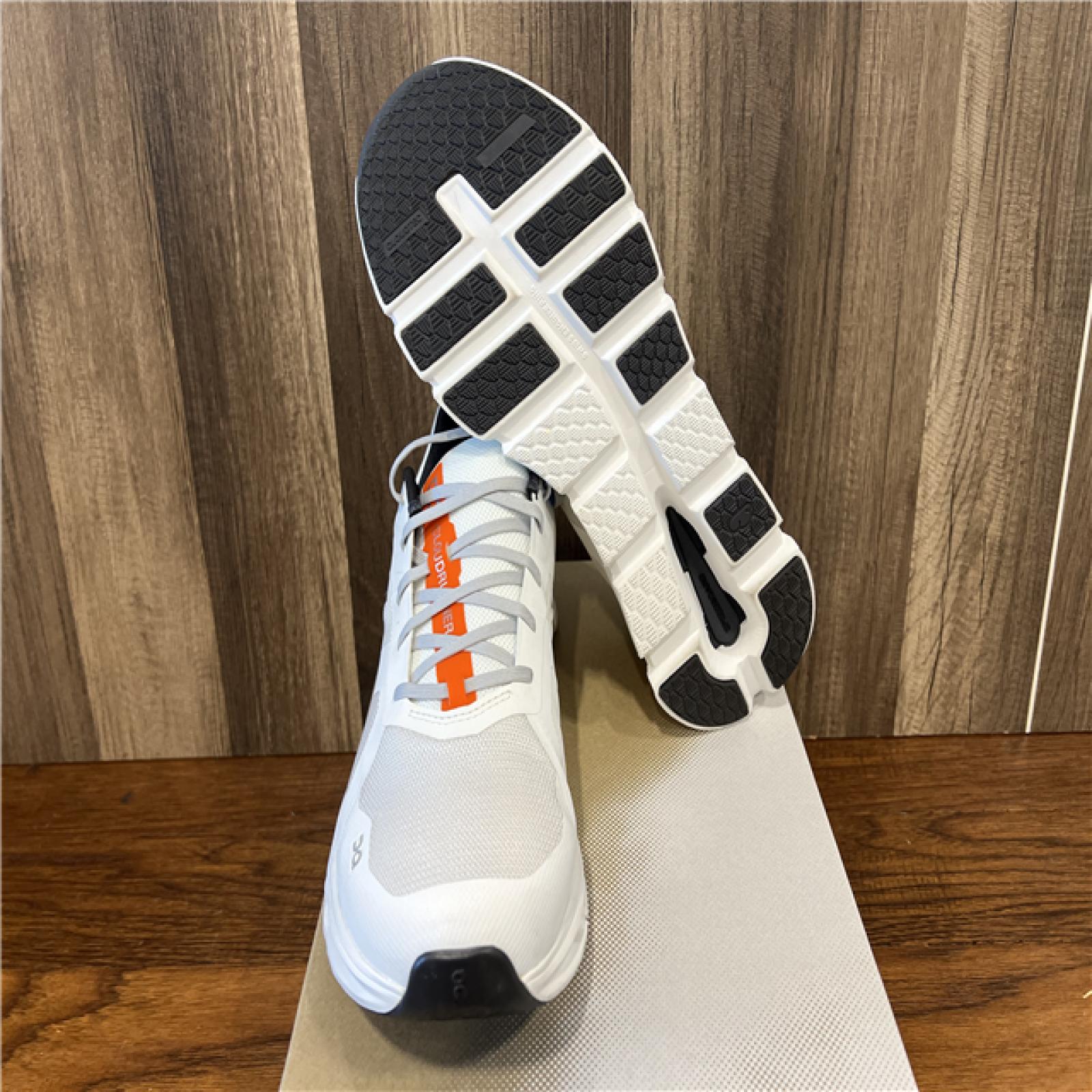 NEW! On Men's Cloudrunner Shoes in Undyed/White/Flame | Size: 10 Width: 2E | Fit2Run