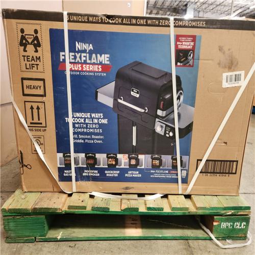 Phoenix NEW NINJA FlexFlame Plus 3-Burner Outdoor Cooking BBQ, 5-in-1 Propane and Electric Grill, Smoker, Roaster, Pizza Maker in Black