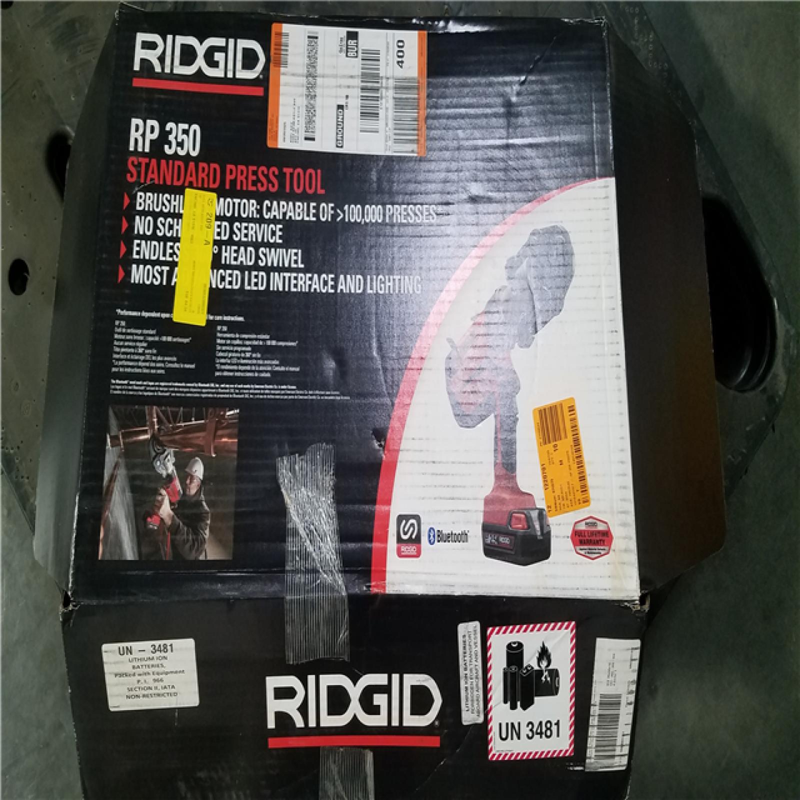 California NEW Ridgid RP 350 Standard Press Tool Kit  Includes (2) Batteries  Charger & Hard Case