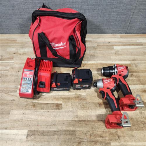 HOUSTON LOCATION - AS - IS Milwaukee 18-Volt Lithium-Ion Brushless Cordless Compact Hammer Drill/Impact Combo Kit