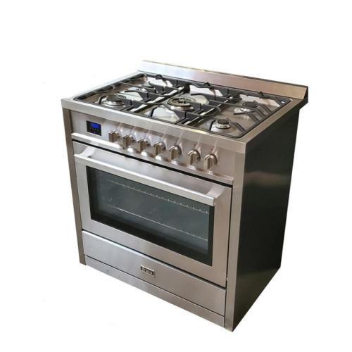 Phoenix Location NEW Bravo KITCHEN 36 in. 5 Burner Dual Fuel Range with Gas Stove and Electric Oven and True Convection Bake Function in Stainless Steel