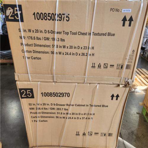 Phoenix NEW Husky Heavy-Duty 52 in. W 15-Drawer Matte Blue Steel Rolling Tool Chest Combo