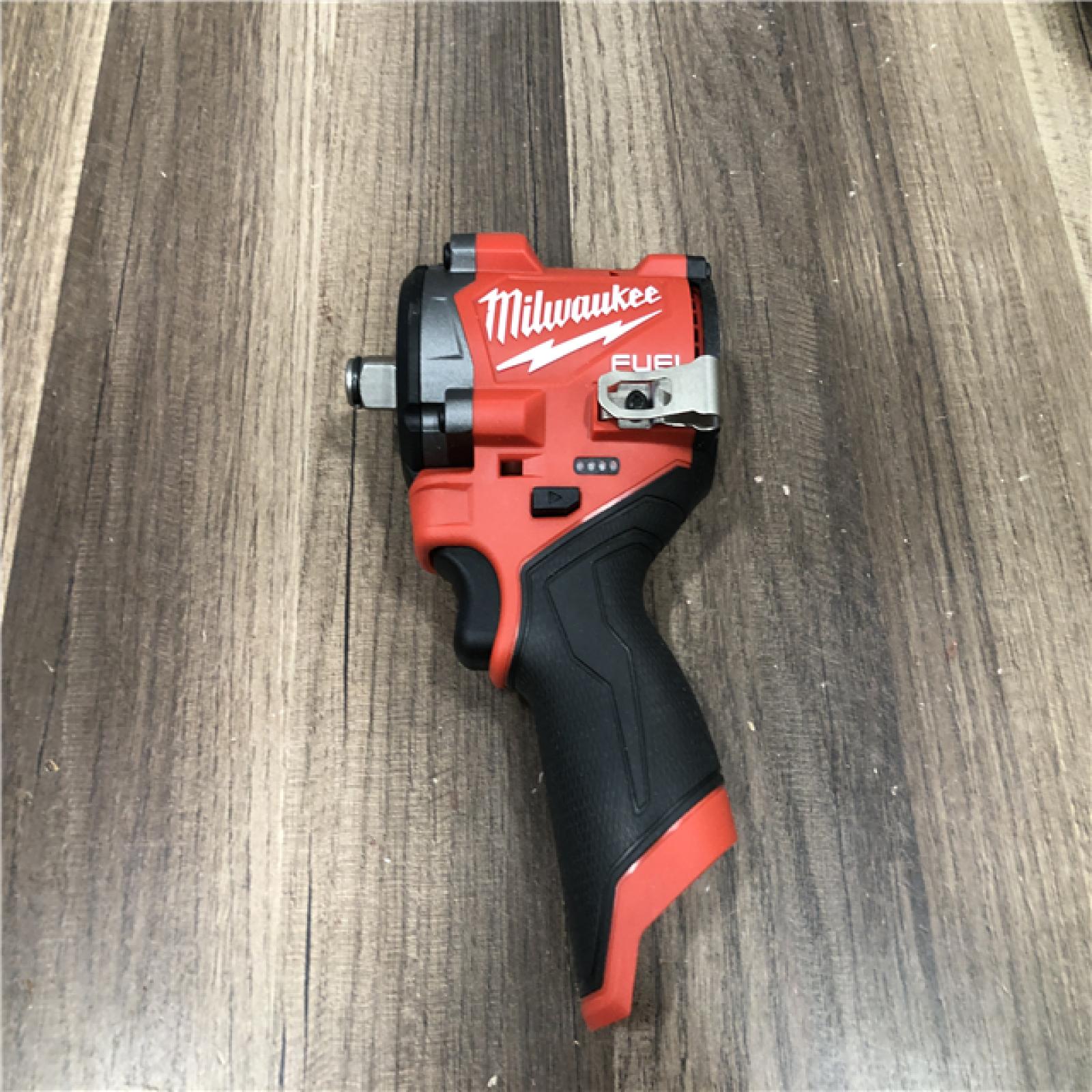 AS-IS Milwaukee FUEL 12V Lithium-Ion Brushless Cordless Stubby 1/2 in. Impact Wrench (Tool-Only)