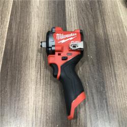 AS-IS Milwaukee FUEL 12V Lithium-Ion Brushless Cordless Stubby 1/2 in. Impact Wrench (Tool-Only)