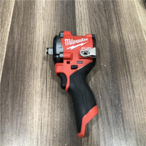 AS-IS Milwaukee FUEL 12V Lithium-Ion Brushless Cordless Stubby 1/2 in. Impact Wrench (Tool-Only)