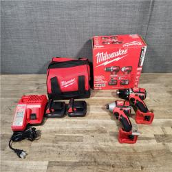 HOUSTON LOCATION - AS-IS Milwaukee 18V Lithium-Ion Cordless Drill Driver/Impact Driver Combo Kit