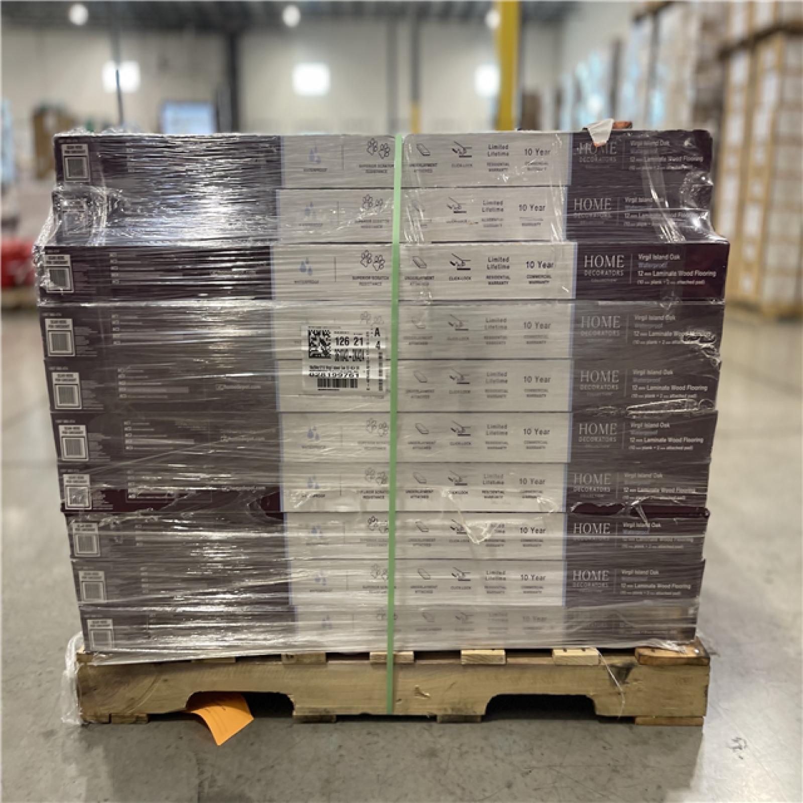 DALLAS LOCATION- Home Decorators Collection Virgil Island Oak 12 mm T x 8 in. W Waterproof Laminate Wood Flooring PALLET (28 CASES)