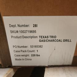 Phoenix NEW Char-Griller Texas Trio 4-Burner Dual Fuel Grill with Smoker in Black