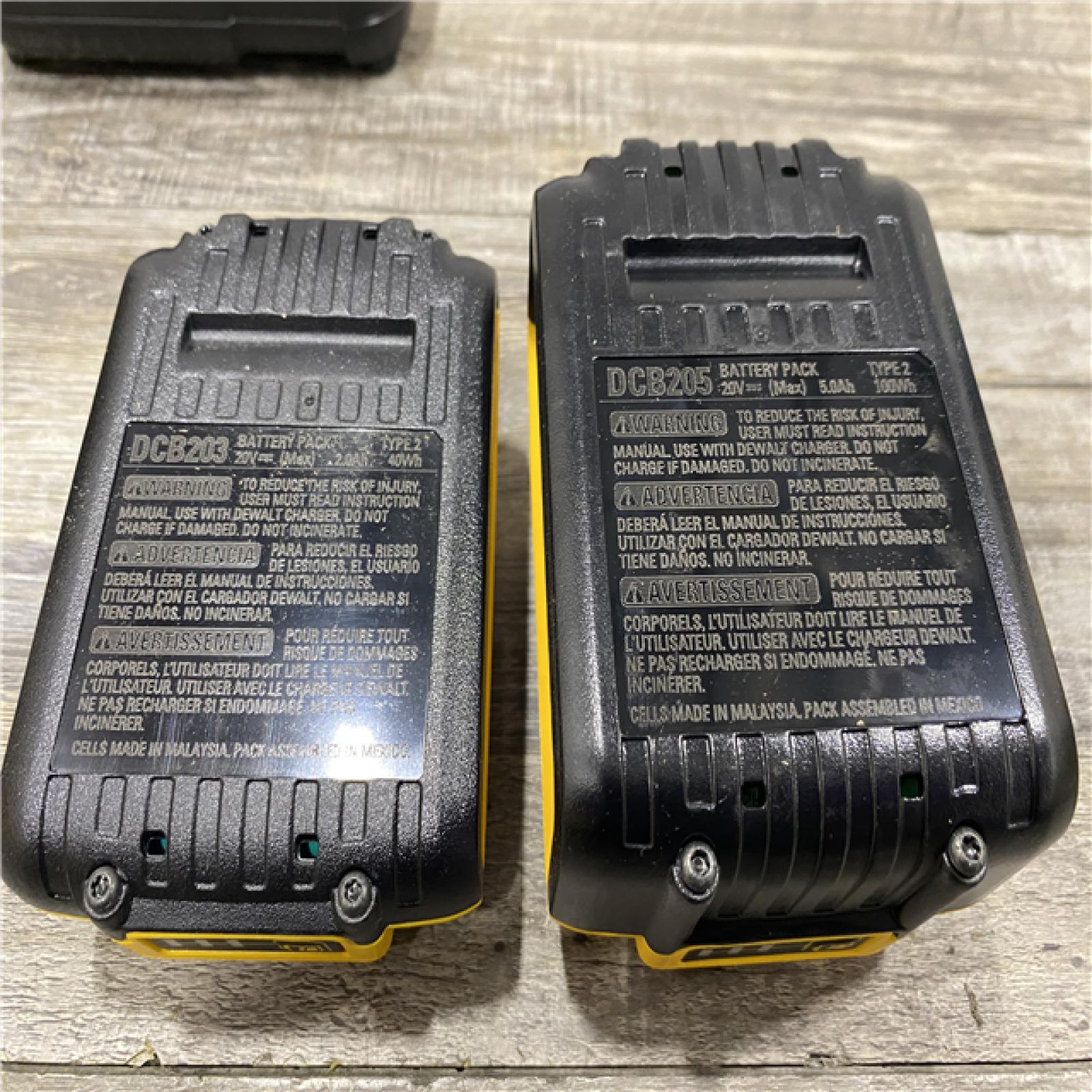 AS-IS DEWALT 20V MAX Lithium-Ion Battery Kit with 5.0Ah and 2.0Ah Battery and Charger