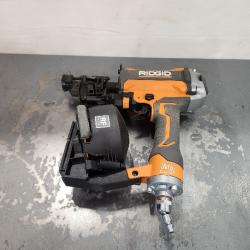 AS-IS- RIDGID Pneumatic 15 Deg. 1-3/4 in. Coil Roofing Nailer