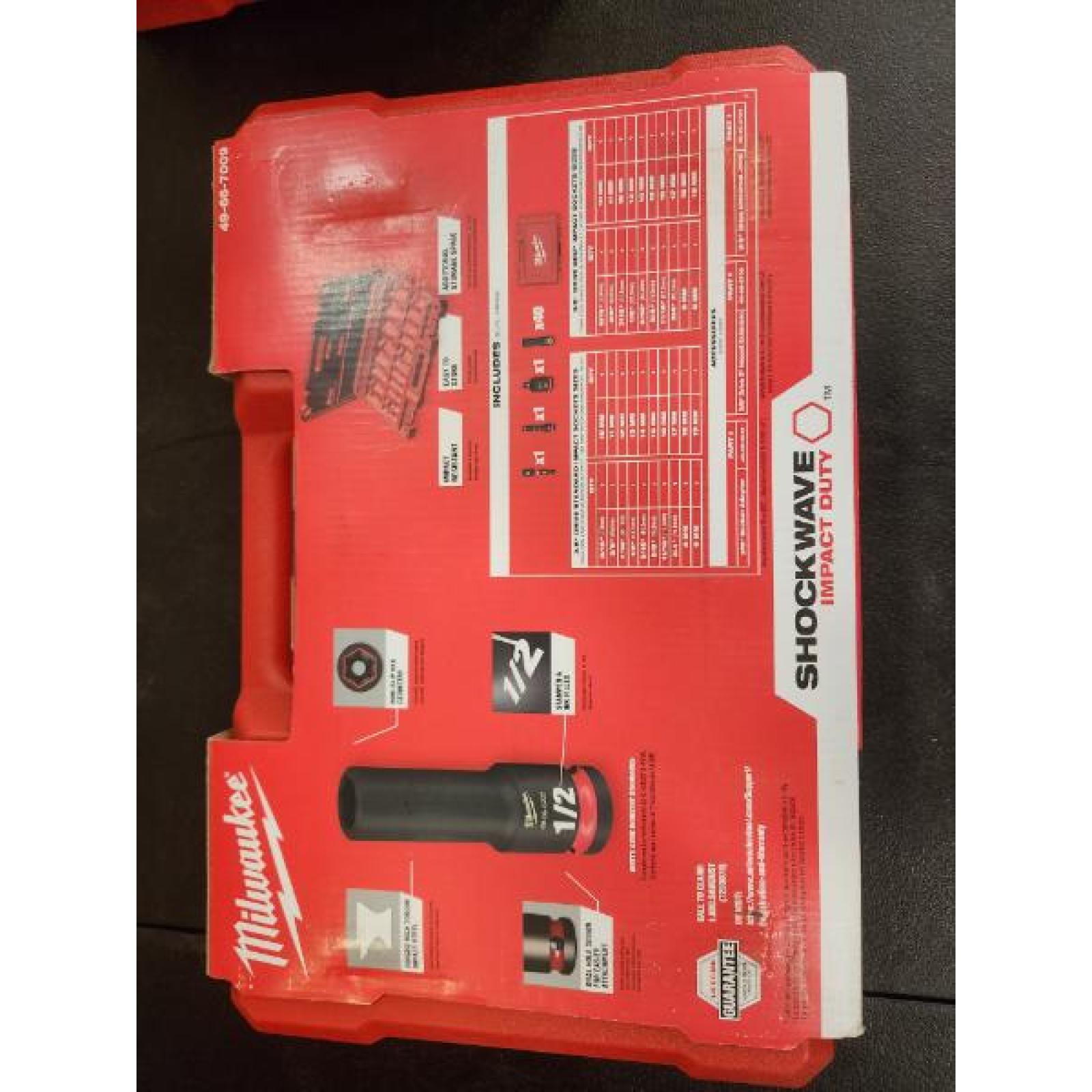 Phoenix NEW Milwaukee SHOCKWAVE 3/8 in. Drive SAE and Metric 6 Point Impact Socket Set (43-Piece) (SEALED)