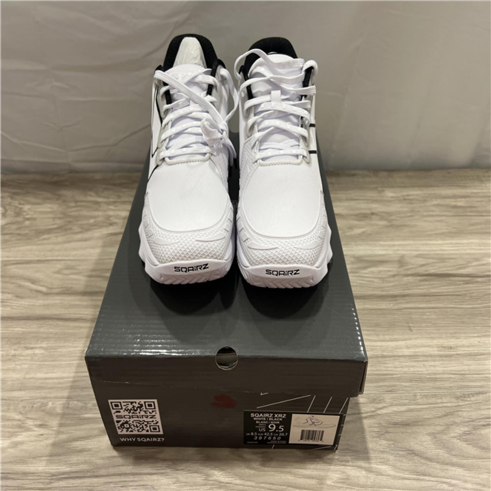 SQR\AIRZ Mens's Pickleball Tennis Shoes - White/Blaclk - SZ 9.5