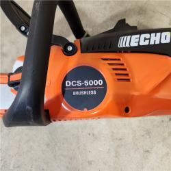 Houston Location - AS-IS Echo EFORCE 18 in. 56V Cordless Electric Battery Brushless Rear Handle Chainsaw (TOOL ONLY) - Appears IN GOOD Condition